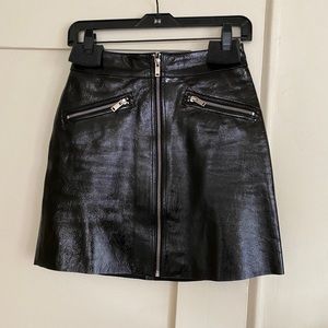 Maje leather mini skirt